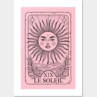 The sun tattoo style gravure tarot card Posters and Art